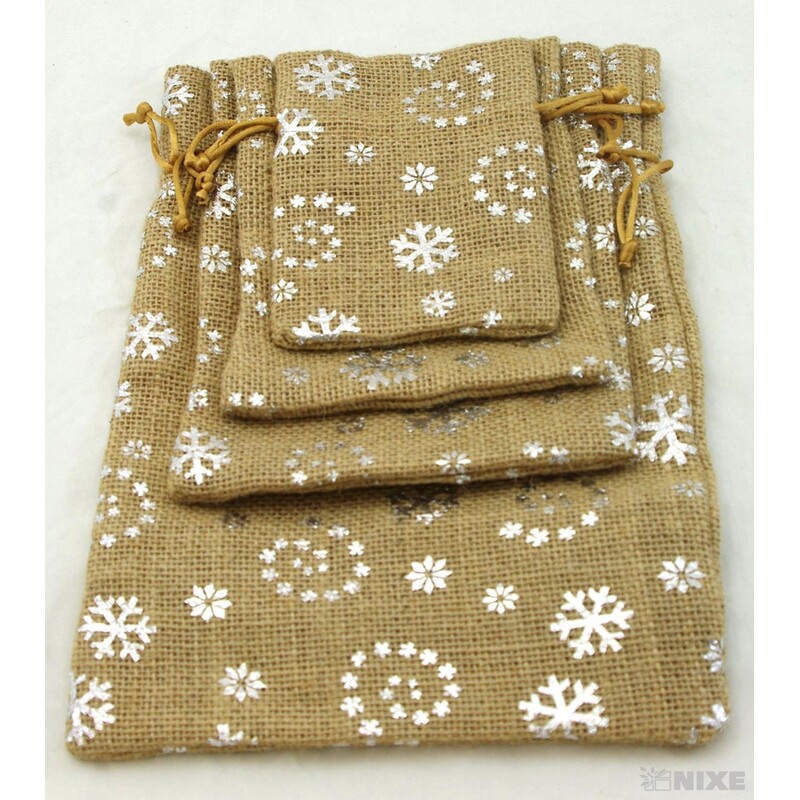 SÁČEK DEKORAČNÍ JUTA 4ks*STŘÍBRNÁ