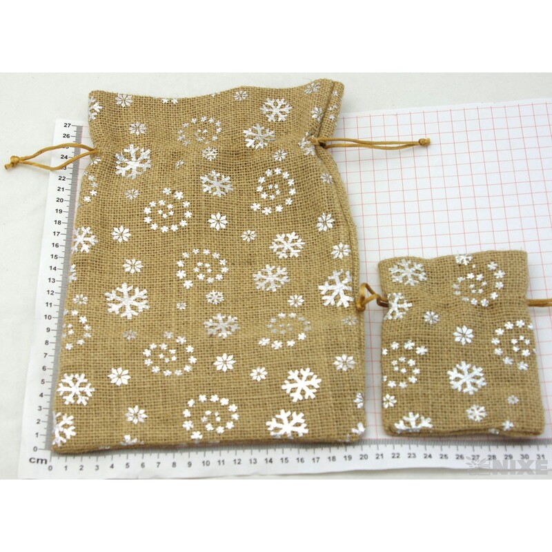 SÁČEK DEKORAČNÍ JUTA 4ks*STŘÍBRNÁ