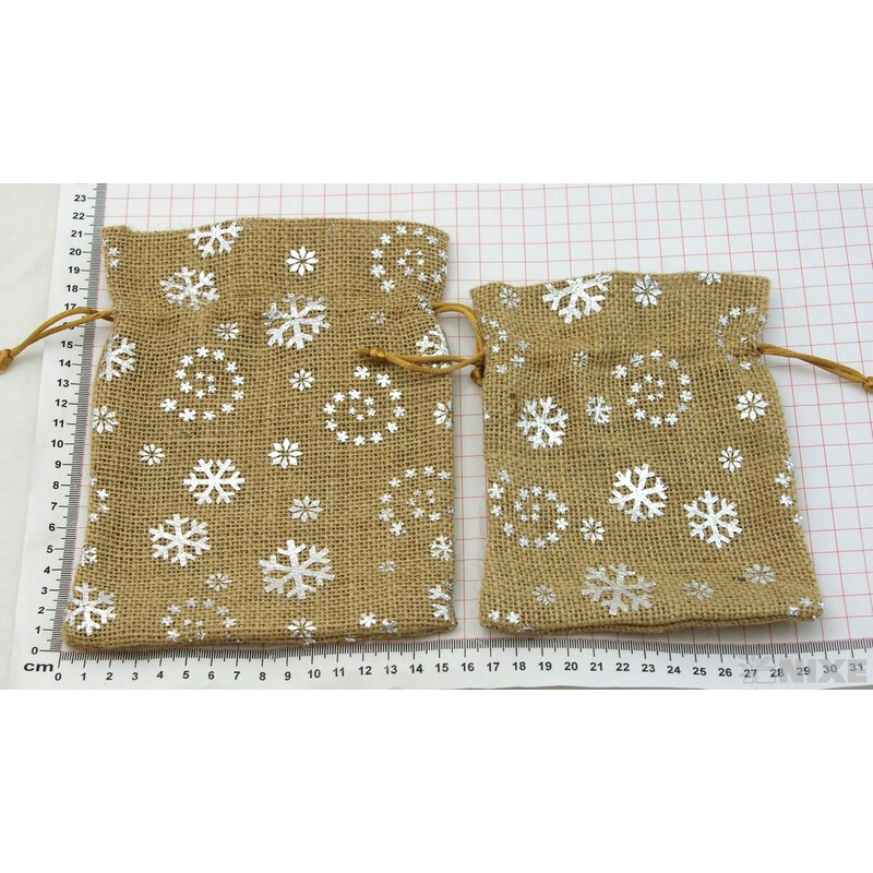 SÁČEK DEKORAČNÍ JUTA 4ks*STŘÍBRNÁ