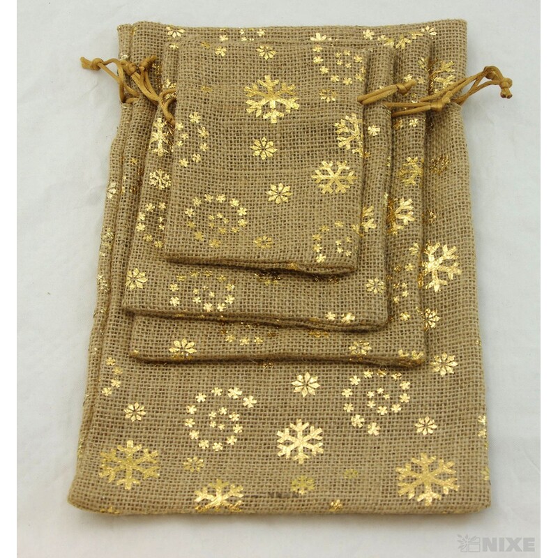 SÁČEK DEKORAČNÍ JUTA 4ks*ZLATÁ