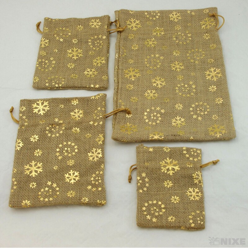 SÁČEK DEKORAČNÍ JUTA 4ks*ZLATÁ