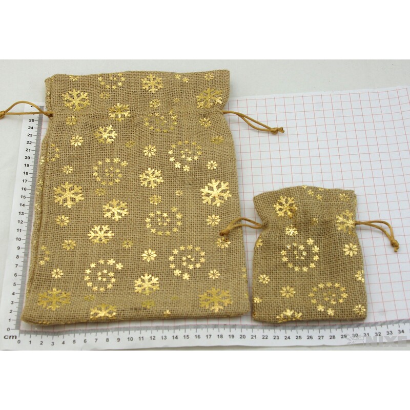 SÁČEK DEKORAČNÍ JUTA 4ks*ZLATÁ