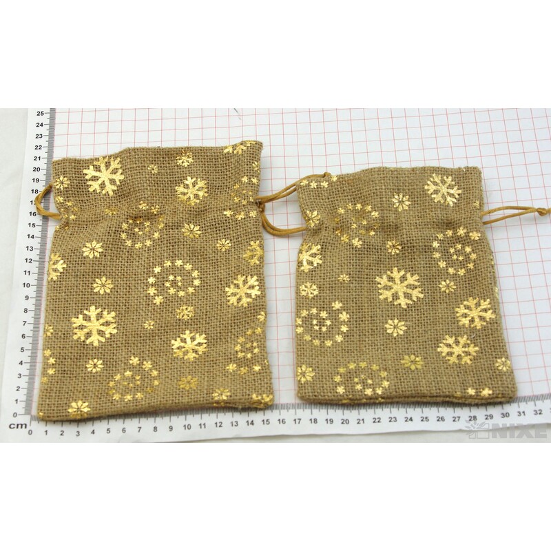 SÁČEK DEKORAČNÍ JUTA 4ks*ZLATÁ