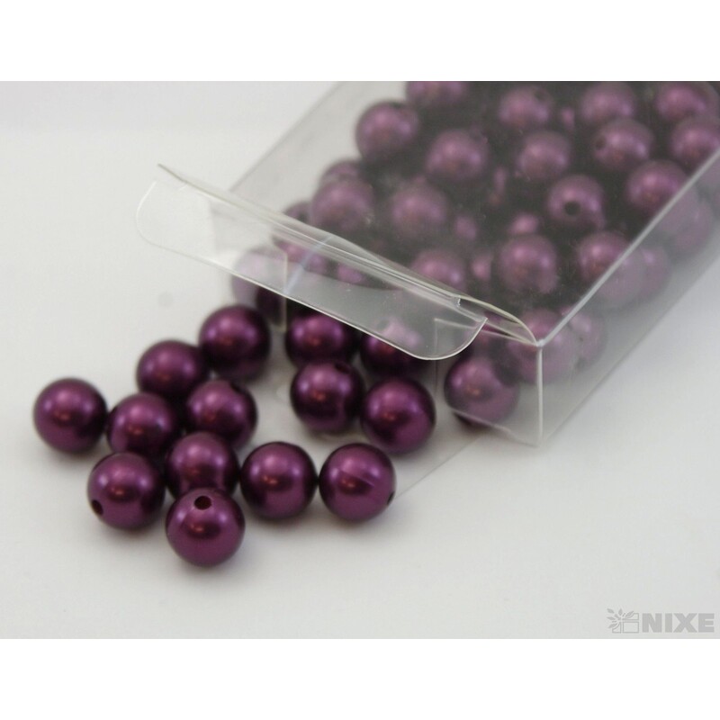 KORÁLKY 14mm 72ks*FIALOVÁ TM.