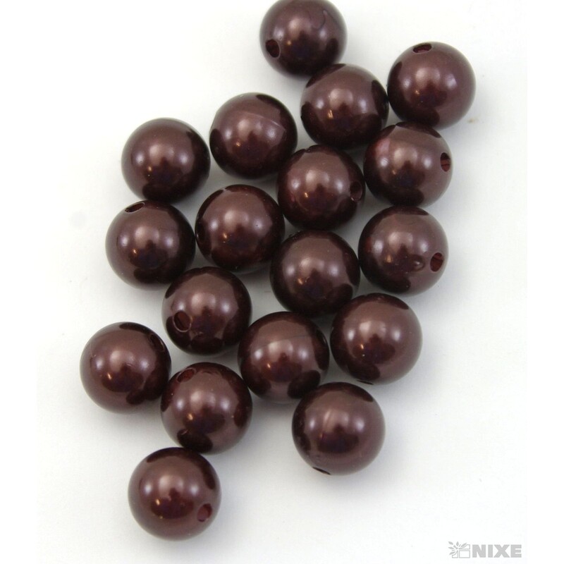 KORÁLKY 14mm 72ks*HNĚDÁ