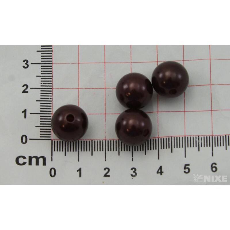 KORÁLKY 14mm 72ks*HNĚDÁ