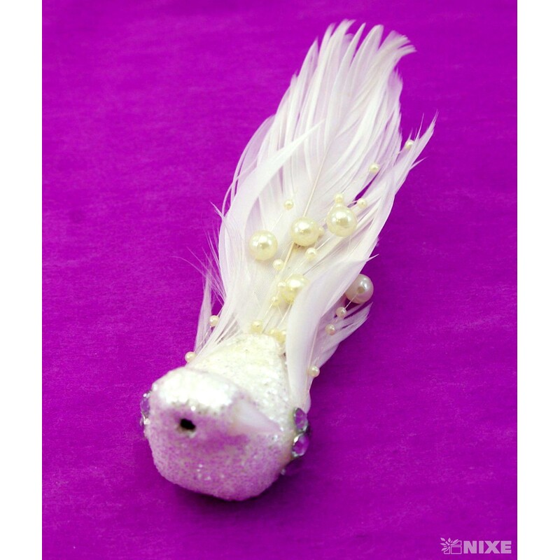 PTÁČEK  KLIPS 14cm 4ks*BÍLÁ