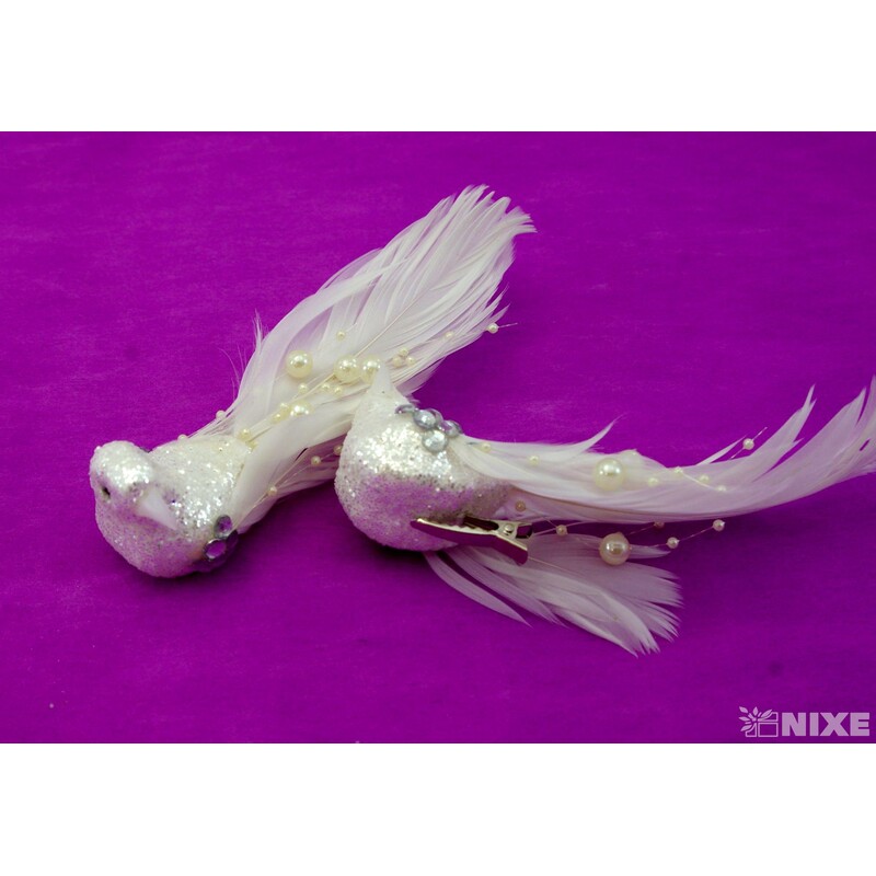 PTÁČEK  KLIPS 14cm 4ks*BÍLÁ