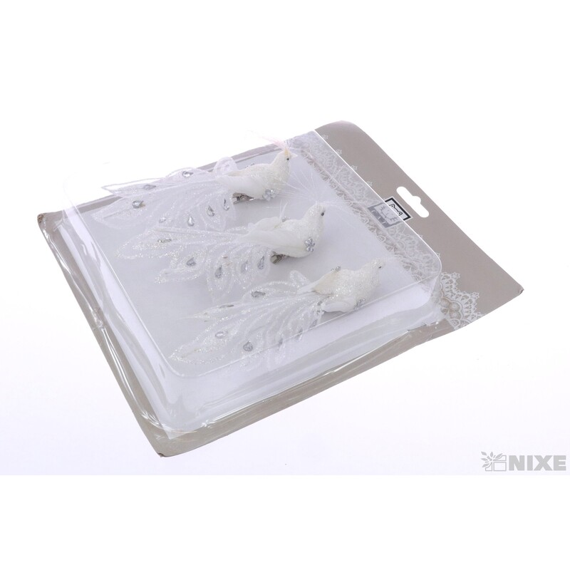 PÁV KLIPS 13cm 3ks*BÍLÁ