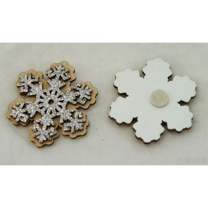 VLOČKA D NALEP 4cm 6ks*STŘÍBRNÁ