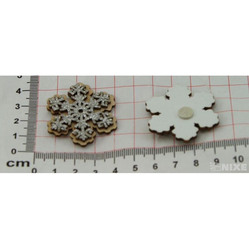 VLOČKA D NALEP 4cm 6ks*STŘÍBRNÁ