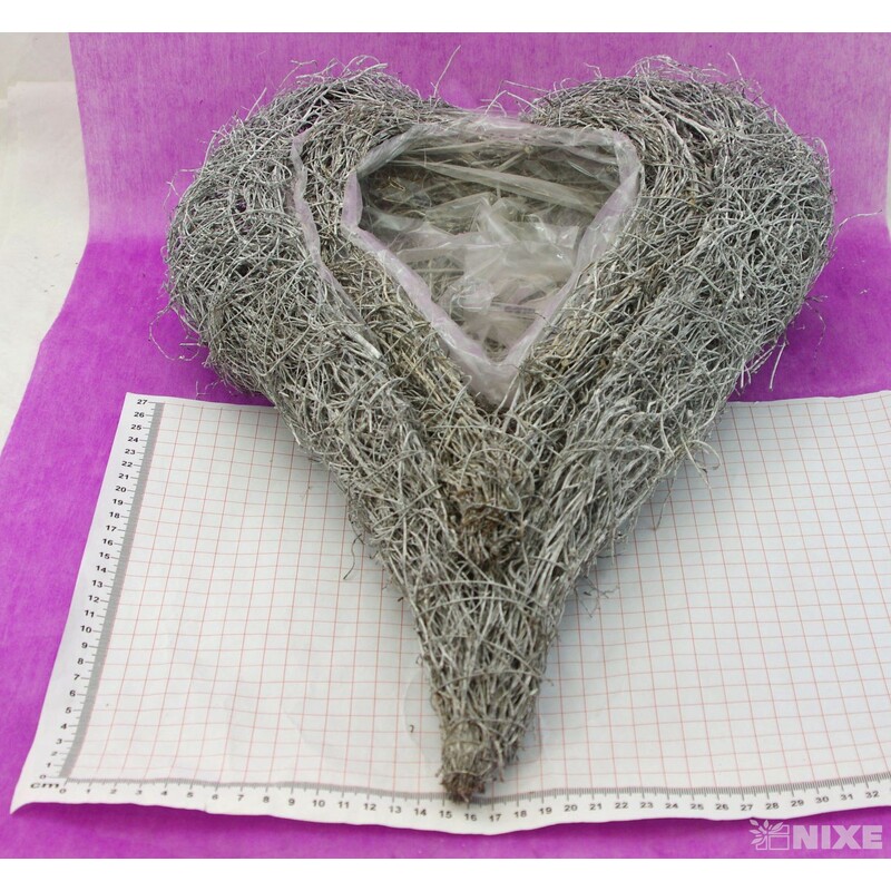 OBAL RÉVA SRDCE 35x7x35cm 22x5x37*STŘÍBRNÁ