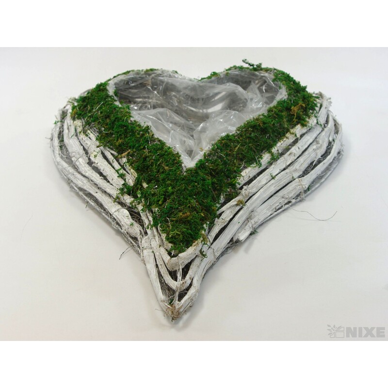 SRDCE MECH 38x48x8,5cm*ZELENÁ+HNĚDÁ