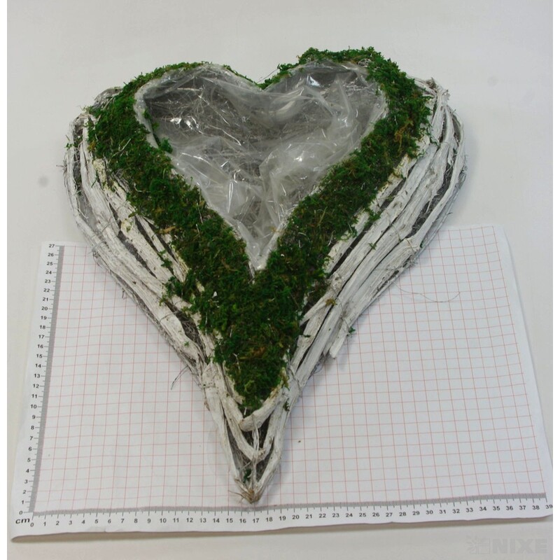 SRDCE MECH 38x48x8,5cm*ZELENÁ+HNĚDÁ