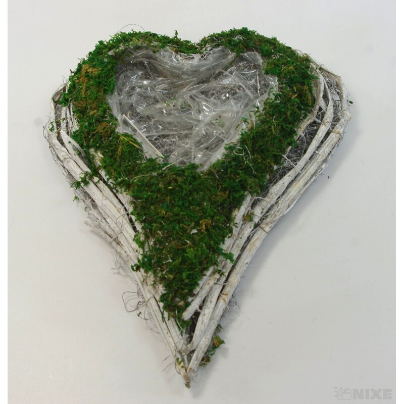 SRDCE MECH 30x38x7,5cm*ZELENÁ+HNĚDÁ