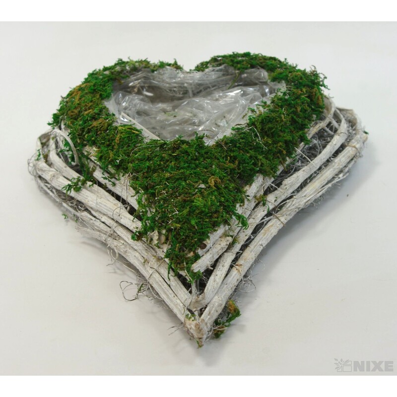 SRDCE MECH 30x38x7,5cm*ZELENÁ+HNĚDÁ