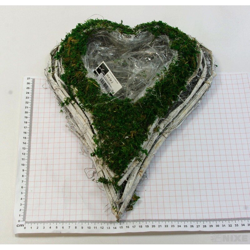 SRDCE MECH 30x38x7,5cm*ZELENÁ+HNĚDÁ