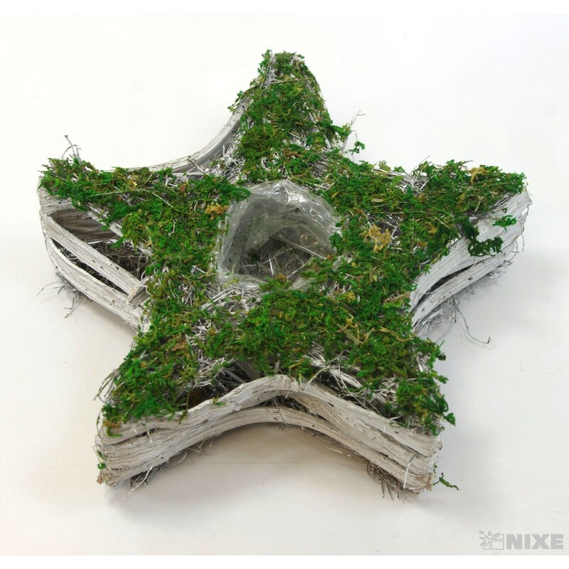 HVĚZDA MECH 30x8cm*ZELENÁ+HNĚDÁ