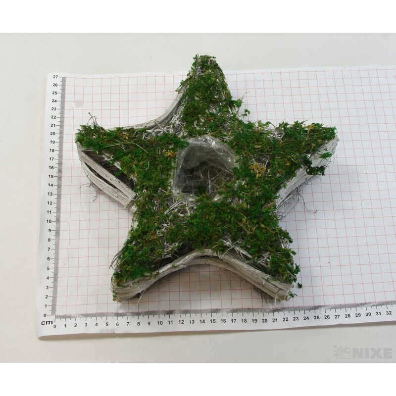 HVĚZDA MECH 30x8cm*ZELENÁ+HNĚDÁ