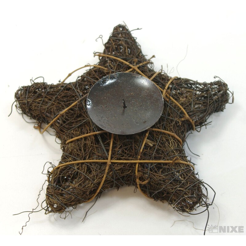 SVÍCEN HVĚZDA 20cm*HNĚDÁ