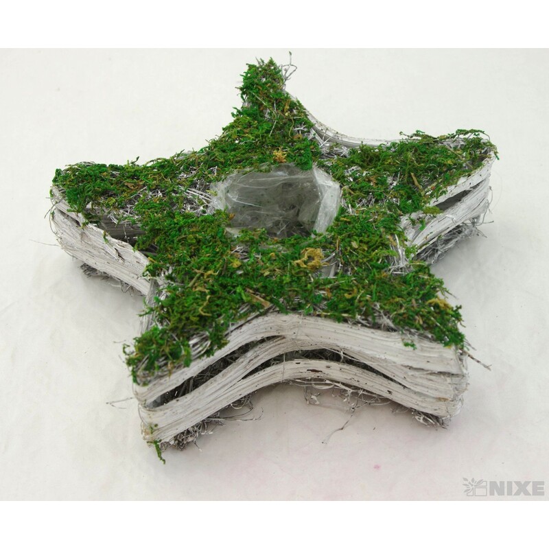 OBAL MECH HVĚZDA 25x7cm*ZELENÁ+BÍLÁ