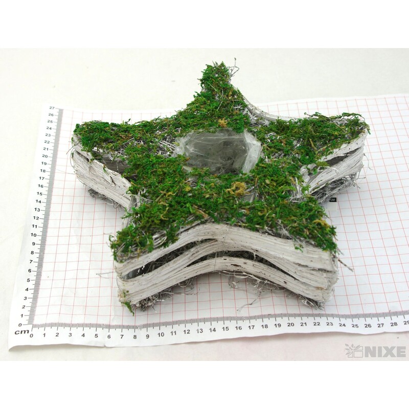 OBAL MECH HVĚZDA 25x7cm*ZELENÁ+BÍLÁ