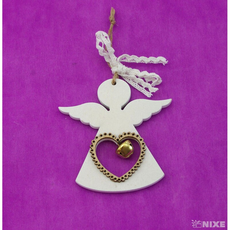 ZÁVĚS ANDĚL D 9x9cm*BÍLÁ