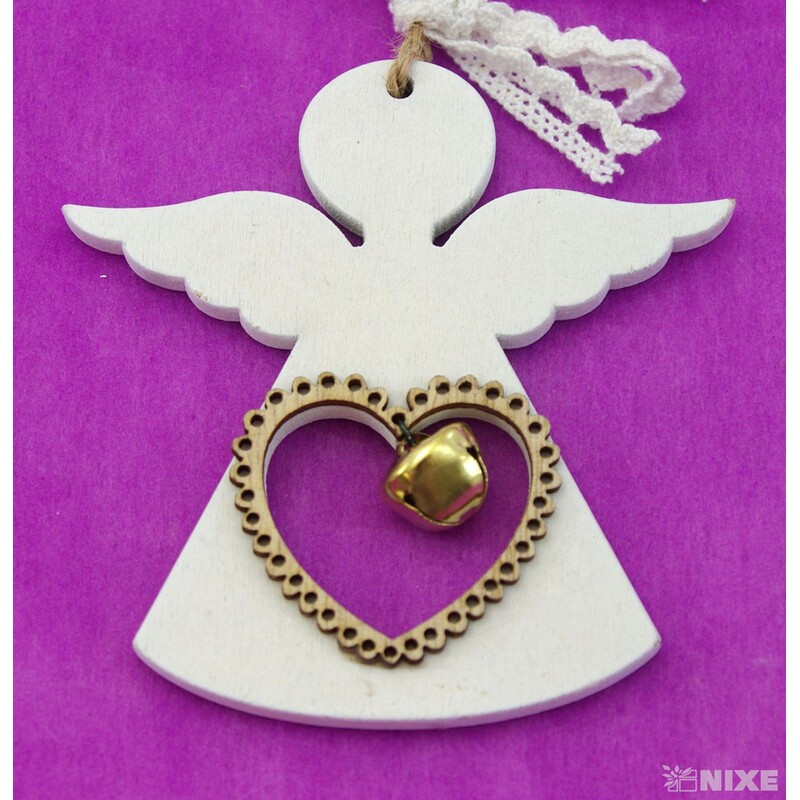 ZÁVĚS ANDĚL D 9x9cm*BÍLÁ