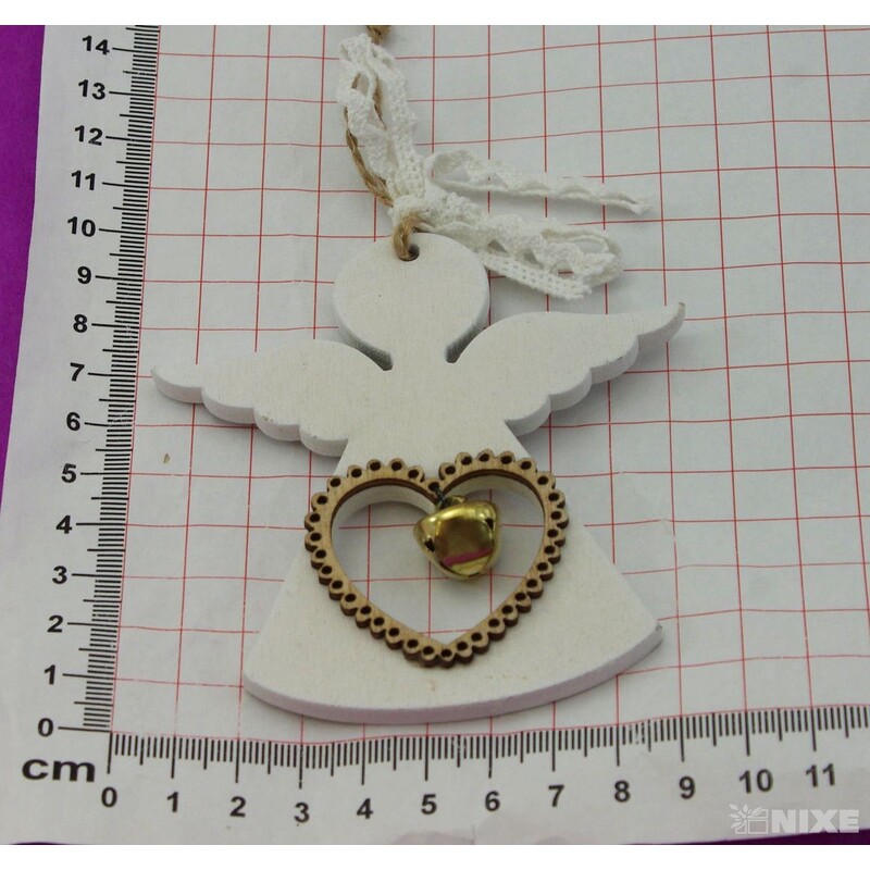 ZÁVĚS ANDĚL D 9x9cm*BÍLÁ