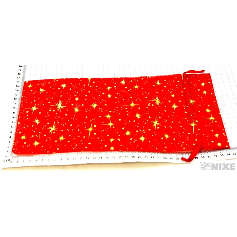SÁČEK ORGANZA HVĚZDA 14x34cm*ČERVENÁ