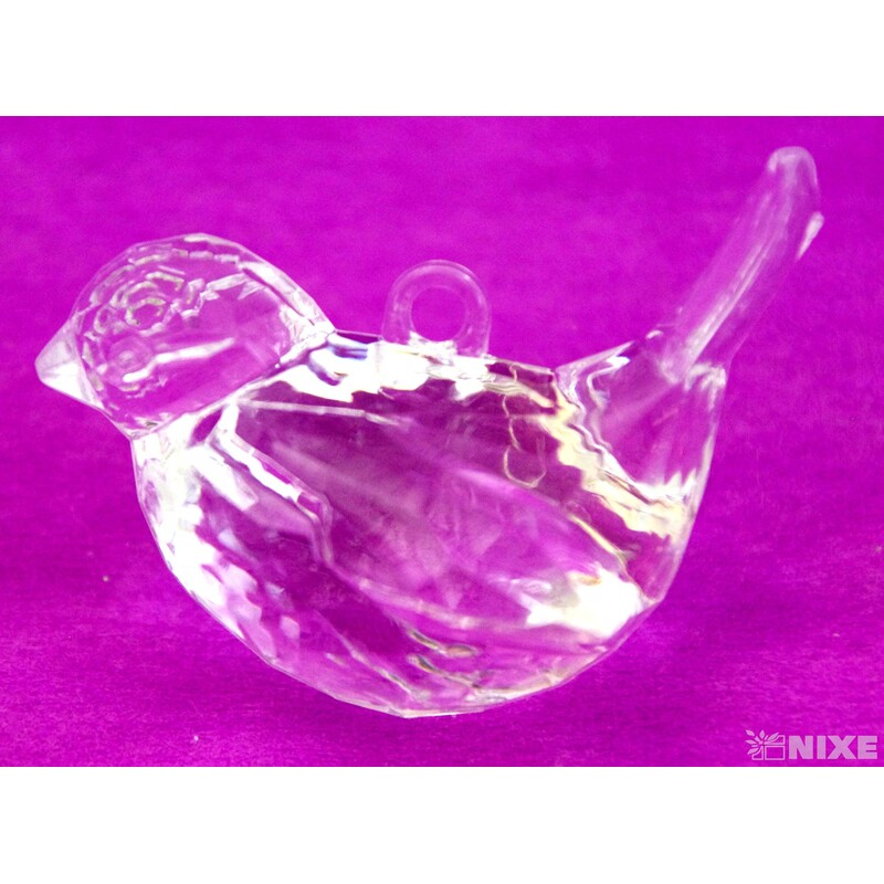 ZÁVĚS AKRYL PTÁČEK 3x5cm 5ks*PRŮHLEDNÁ