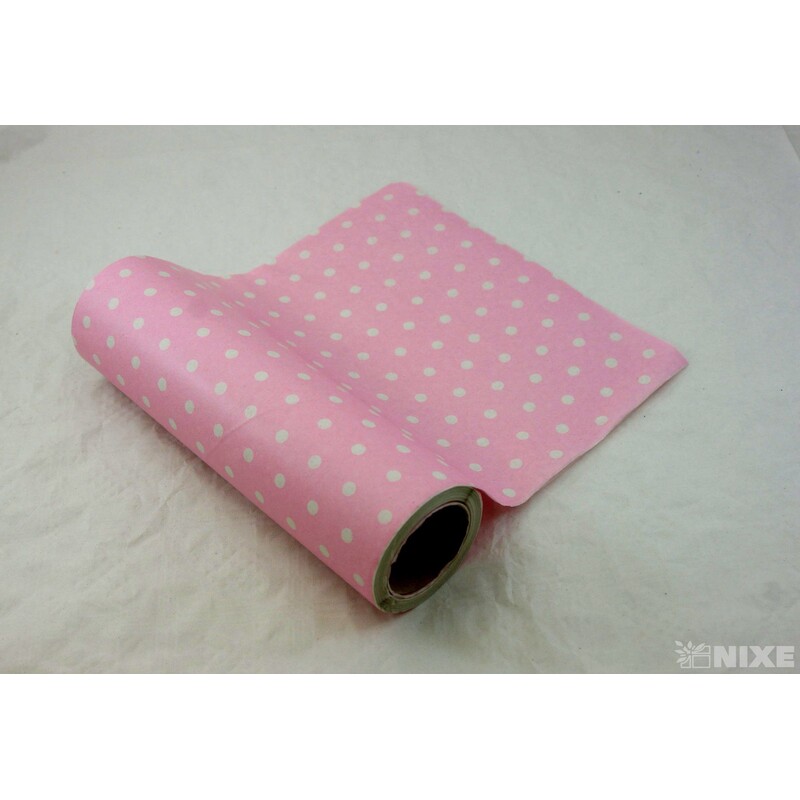 ROLE PAPÍR PUNTÍK 50cmx20m*RŮŽOVÁ