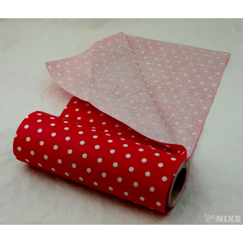ROLE PAPÍR PUNTÍK 50cmx20m*ČERVENÁ