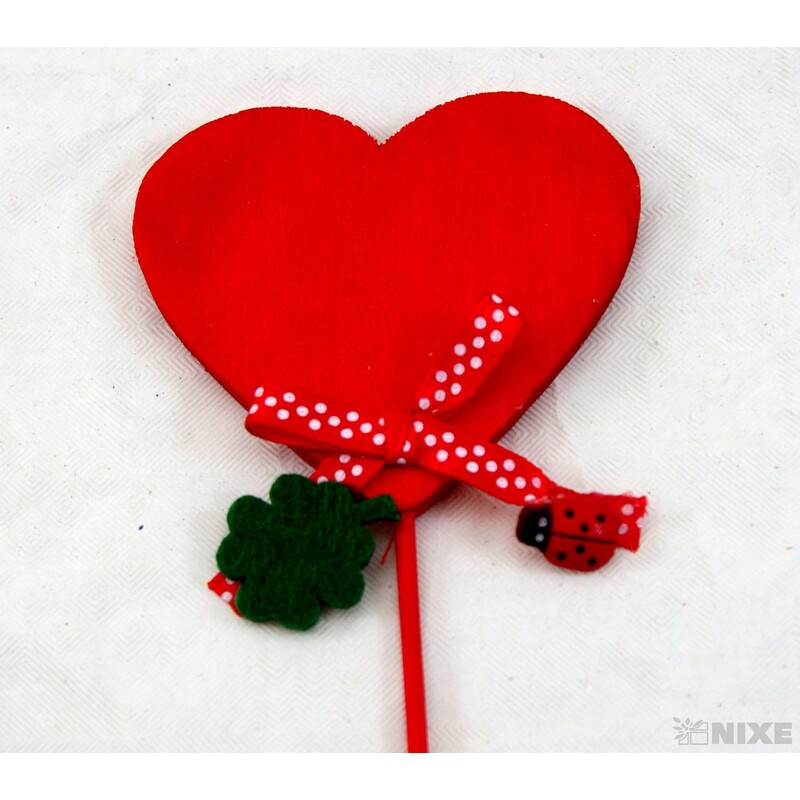 ZÁPICH SRDCE 12ks 6x28cm*ČERVENÁ