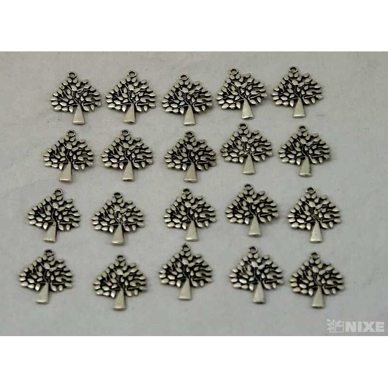ZÁVĚS KOV STROM 20ks 3cm*STŘÍBRNÁ