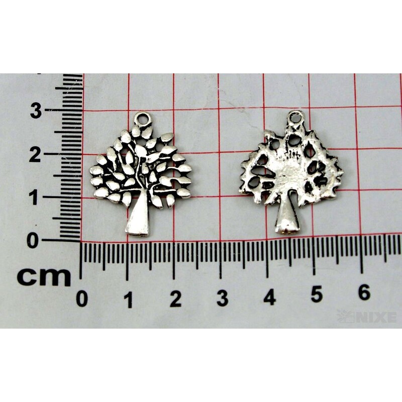 ZÁVĚS KOV STROM 20ks 3cm*STŘÍBRNÁ