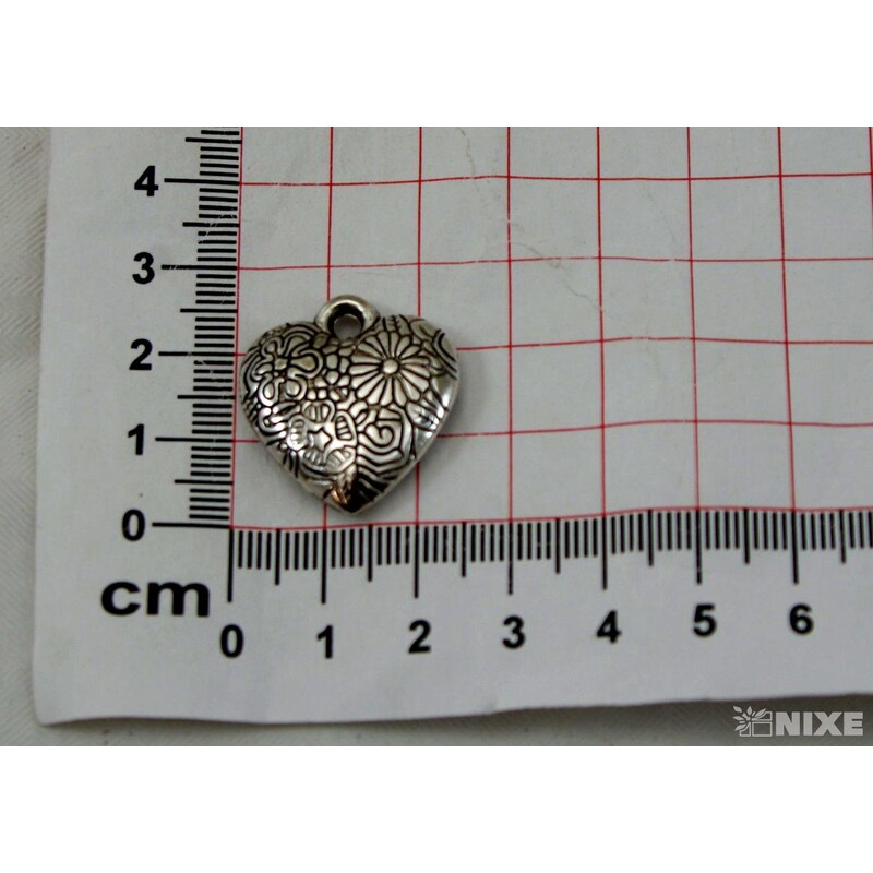 ZÁVĚS KOV SRDCE 20ks 2,5cm*STŘÍBRNÁ