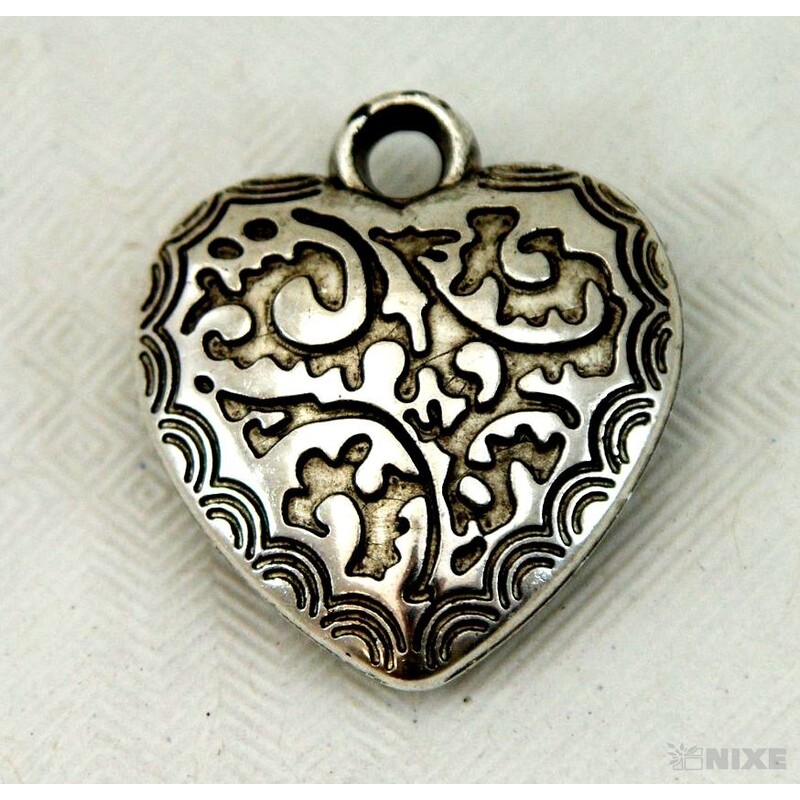 ZÁVĚS KOV SRDCE 20ks 2cm*STŘÍBRNÁ
