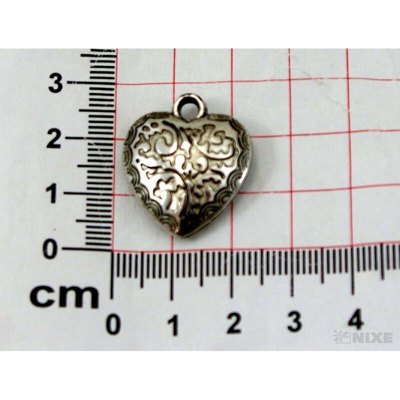 ZÁVĚS KOV SRDCE 20ks 2cm*STŘÍBRNÁ