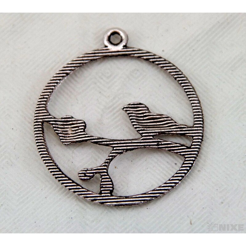 ZÁVĚS KOV PTÁČEK 10ks 3cm*STŘÍBRNÁ