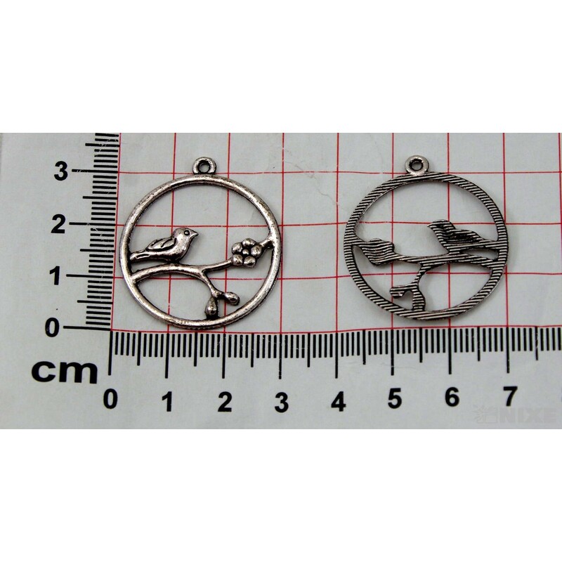 ZÁVĚS KOV PTÁČEK 10ks 3cm*STŘÍBRNÁ