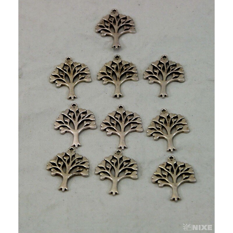 ZÁVĚS KOV STROM 10ks 2,5cm*STŘÍBRNÁ