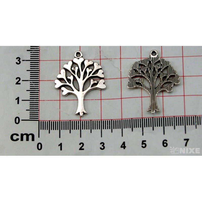 ZÁVĚS KOV STROM 10ks 2,5cm*STŘÍBRNÁ
