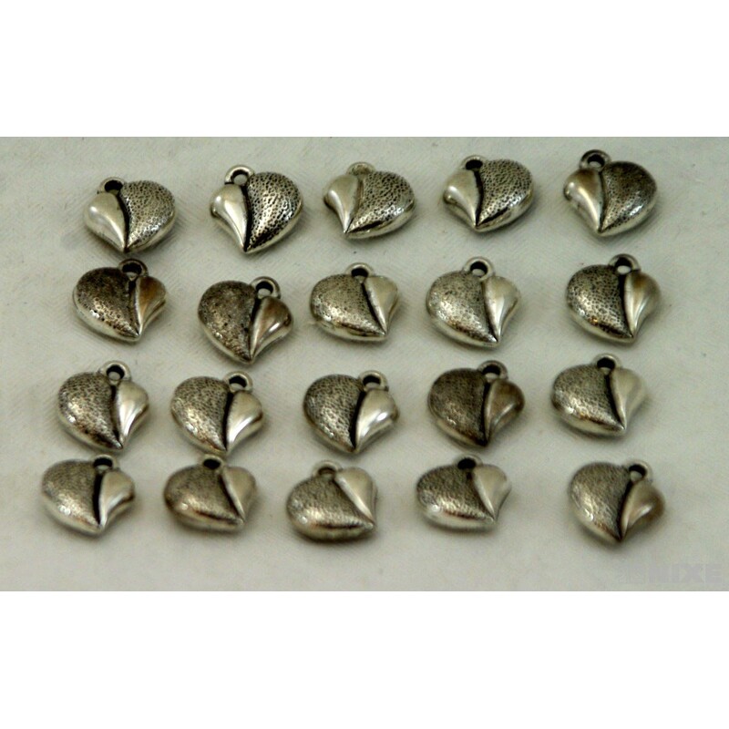 ZÁVĚS KOV SRDCE 20ks 1,5cm*STŘÍBRNÁ