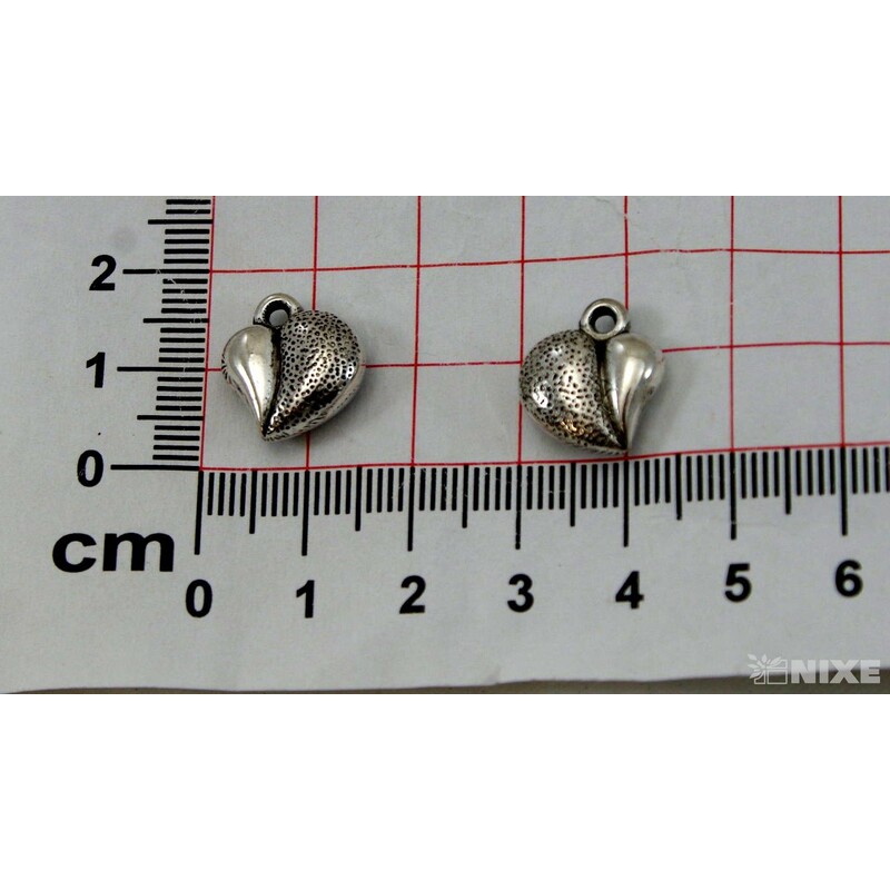 ZÁVĚS KOV SRDCE 20ks 1,5cm*STŘÍBRNÁ