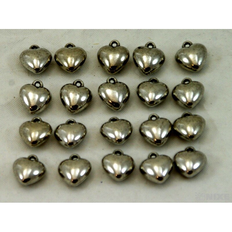 ZÁVĚS KOV SRDCE 20ks 1,5cm*STŘÍBRNÁ
