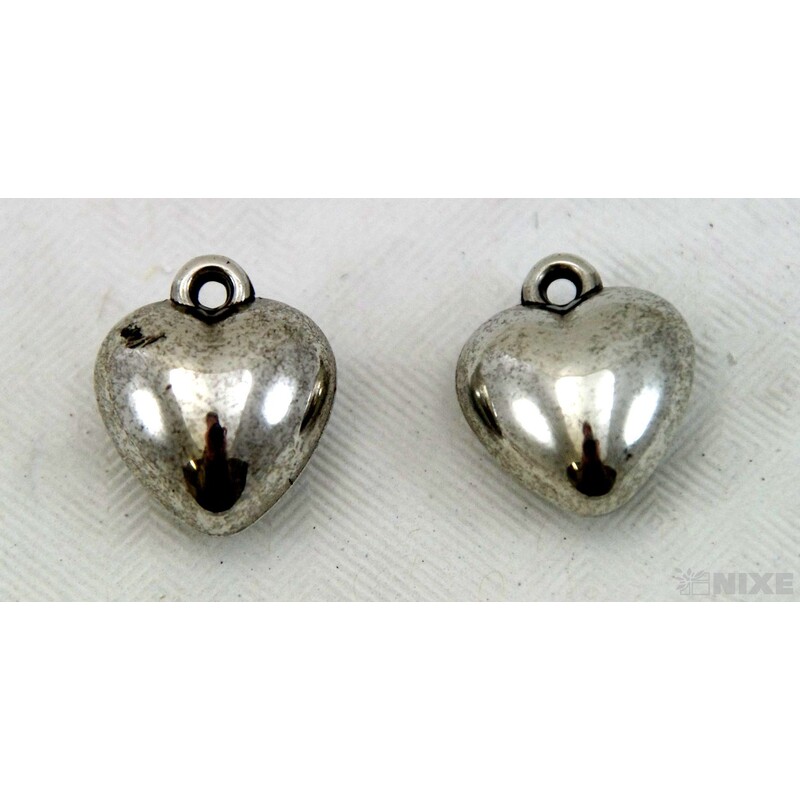 ZÁVĚS KOV SRDCE 20ks 1,5cm*STŘÍBRNÁ