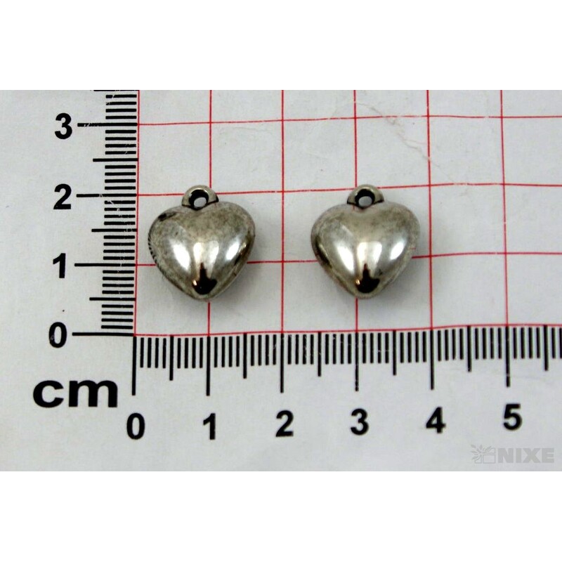 ZÁVĚS KOV SRDCE 20ks 1,5cm*STŘÍBRNÁ