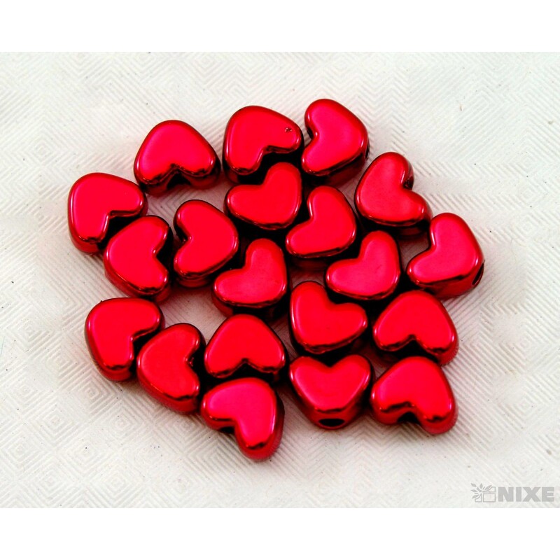 ZÁVĚS KOV SRDCE 20ks 1cm*ČERVENÁ