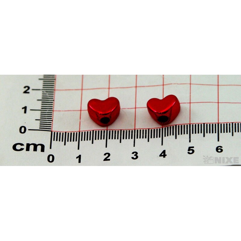 ZÁVĚS KOV SRDCE 20ks 1cm*ČERVENÁ